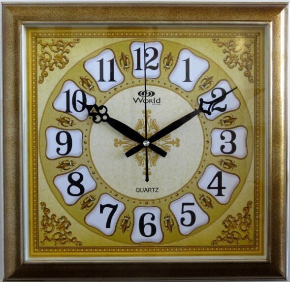 2932-R G (в кор.10шт.) - Часы настенные WORLD, мех [01086487]