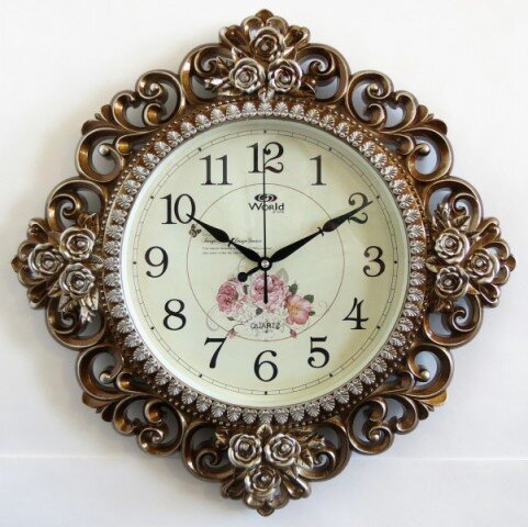 2952-R BR (в уп.10шт.) - Часы настенные WORLD, ква [01083746]