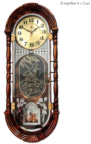 909G1 коричн. MIRRON (в уп.1шт.) - Часы настенные, [01042252]