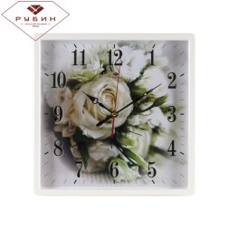 3028-132 (в кор.10шт.) - Часы настен.квадрат.&amp;quot;Розы [01085874]