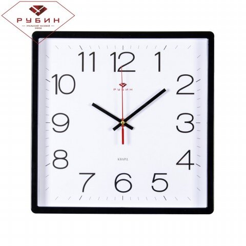 3028-141B Чёрн. (в кор.10шт.) - Часы настен.квадра [01079566]