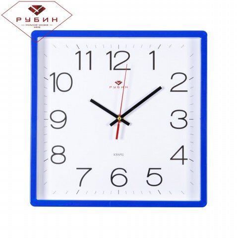 3028-141BL Син. (в кор.10шт.) - Часы настен.квадра [01083503]