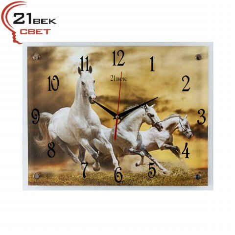 3545-285 (в кор.5шт.) - Часы настенные&amp;quot;Кони в степ [01080063]