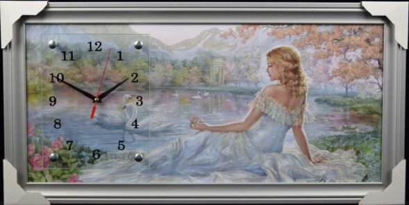 33х70 Si-548G - Часы-картины настенные в багете Ус [01074692]