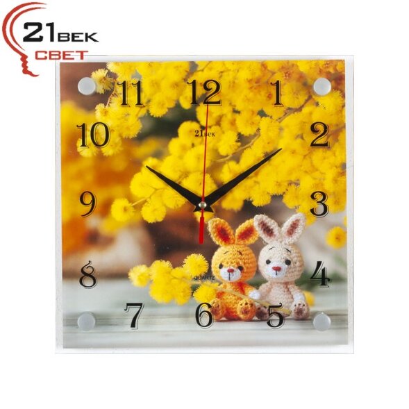 2525-114 (в кор.10шт) - Часы настенные&amp;quot;Зайки&amp;quot; Руби [01088017]