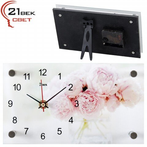 1323-116 (в кор.36шт.) - Часы настольные &amp;quot;Пионы&amp;quot;, [01081871]