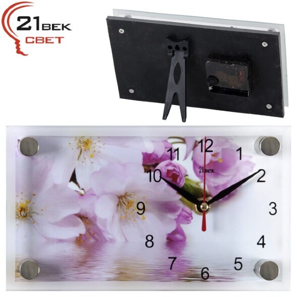 1323-124 (в кор.36шт.) - Часы настольные &amp;quot;Цветы яб [01082355]