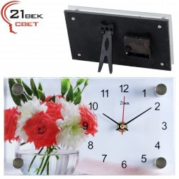 1323-127 (в кор.36шт.) - Часы настольные&amp;quot;Ваза с цв [01082891]