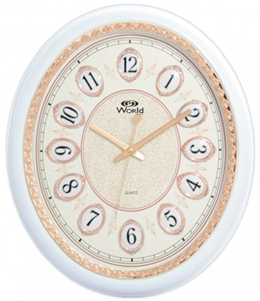 7339WS W (в кор.10шт.) - Часы настенные WORLD, мех [01086549]