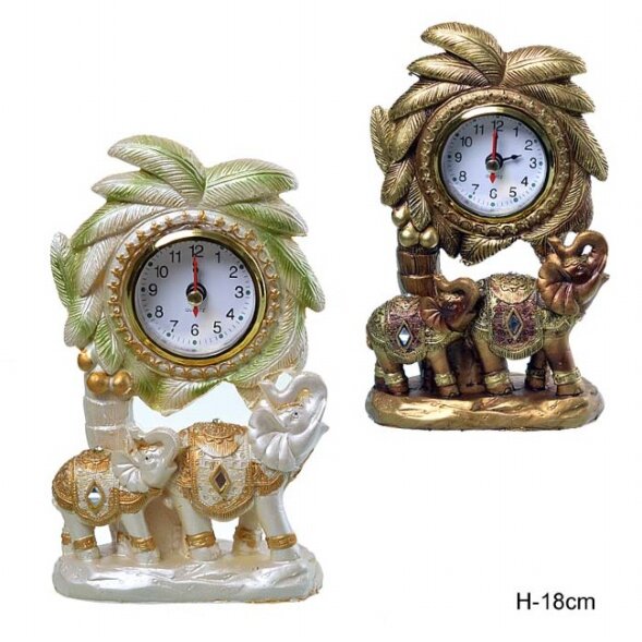 640896 (в уп.48шт.) - Часы статуэтка &amp;quot;Слоны&amp;quot; /7138 [01085432]
