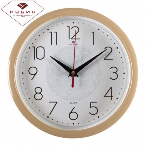 2222-335BG Беж. (в кор.5шт.) - Часы настенные круг [01082908]