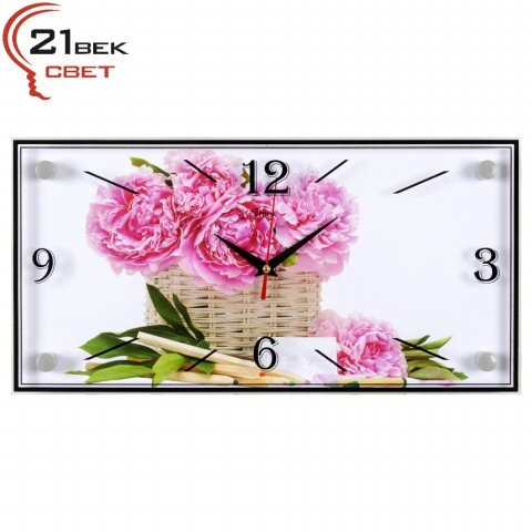 1939-1163 (в кор.10шт.) - Часы настенные &amp;quot;Пионы в [01079488]