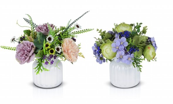 Цветочная композиция в банке, размер: высота 25 см [01101064]