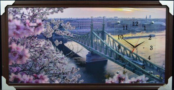 50х100 F-405G - Часы-картины настенные в багете Ус [01075537]