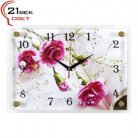2535-1052 (в кор.10шт.) - Часы настенные&amp;quot;Гвоздики [01072307]