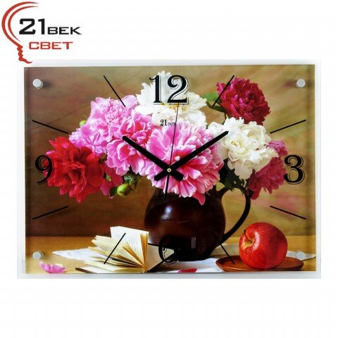 4056-443 (в кор.5шт.) - Часы настенные&amp;quot;Пионы в кув [01078319]