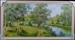 50х100 Si-497G - Часы-картины настенные в багете У [01074414]