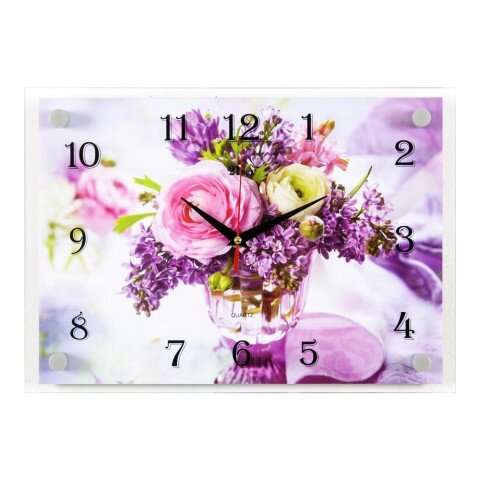 2535-1214 (в кор.5шт.) - Часы настенные&amp;quot;Пионы и си [01073866]