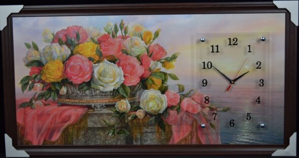 50х100 Si-514G - Часы-картины настенные в багете У [01074423]