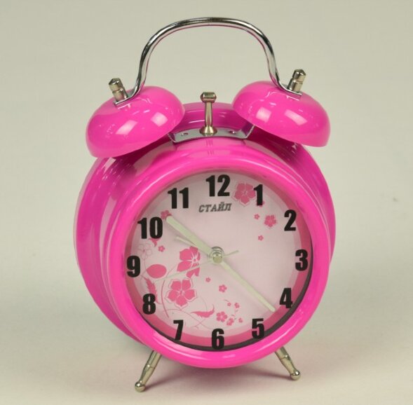 7003 розовый - Будильник СТАЙЛ, механизм плавного [01085548]