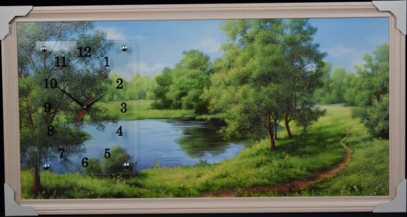 50х100 Si-527G - Часы-картины настенные в багете У [01074441]