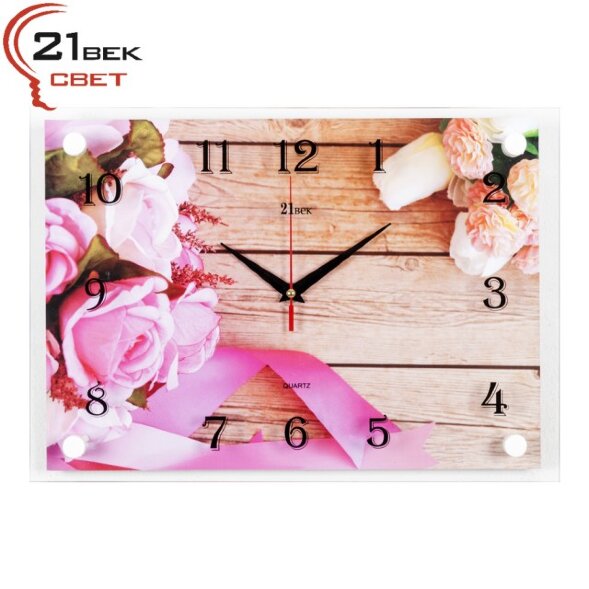 2535-1232 (в кор.10шт.) - Часы настенные&amp;quot;Розы с ле [01085237]