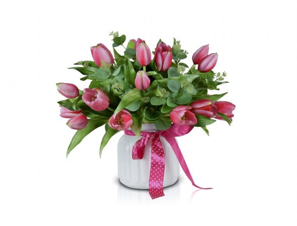 Цветочная композиция Тюльпаны, размер: высота 30 с [01094337]