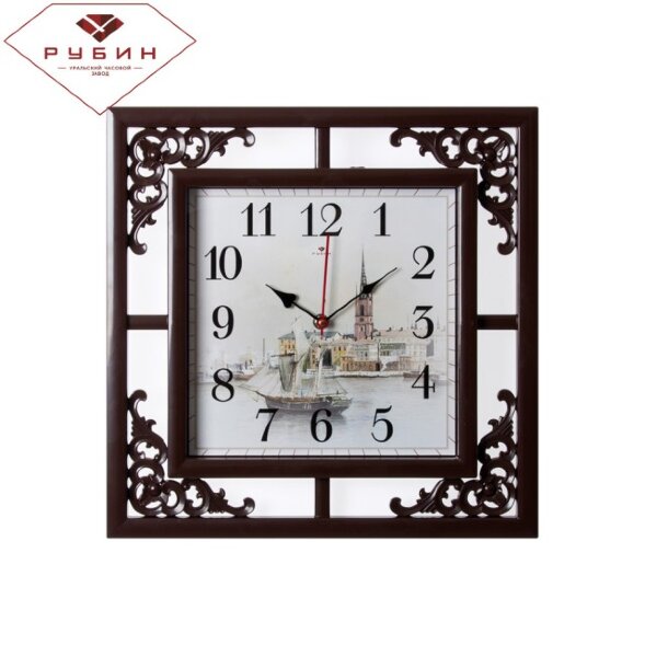 3850-102 (в кор.10шт) - Часы настенные квадрат.с у [01082388]